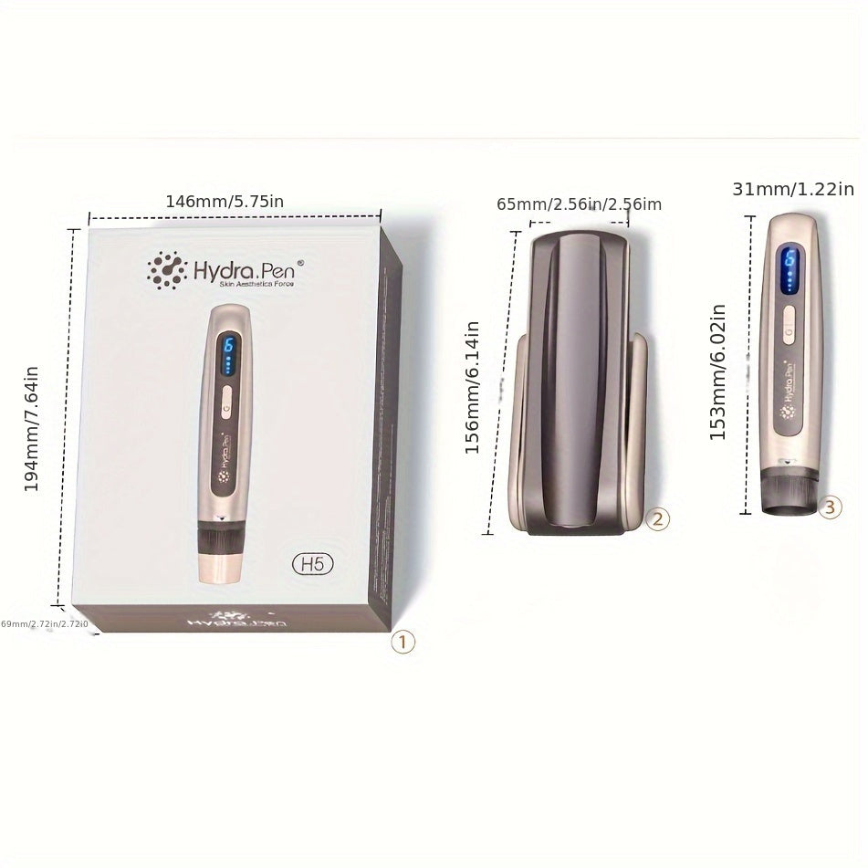 New arrival hydra series dr Pen hydra. Pen H5 Wireless Electric Derma Pen with 12pcs Round Nano Cartridges, Adjustable Liquid Output, Leakproof Design, Needle length 0.1mm - Revitalize Mind Body