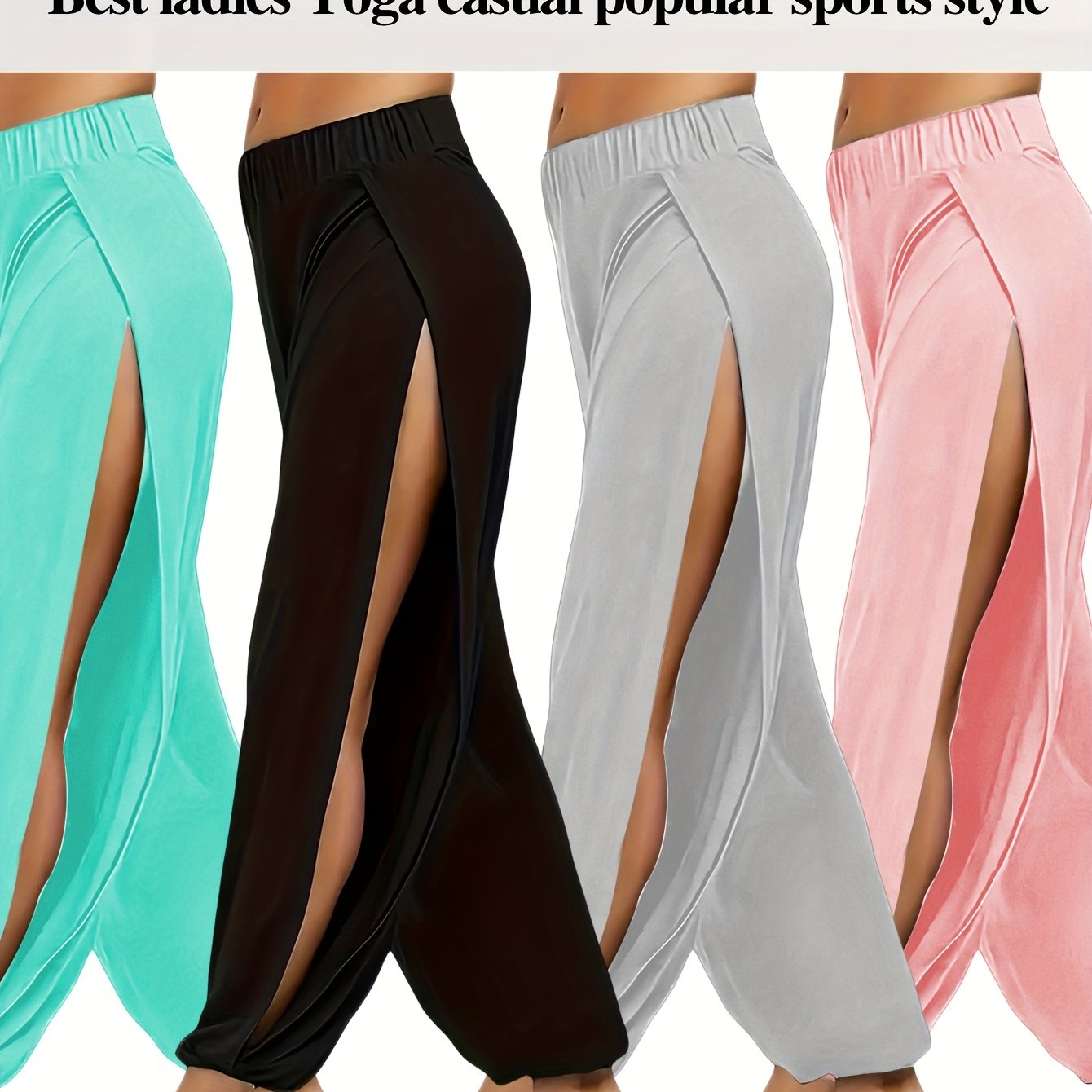 Women's Fashionable Split Casual Trousers by Unknown Brand