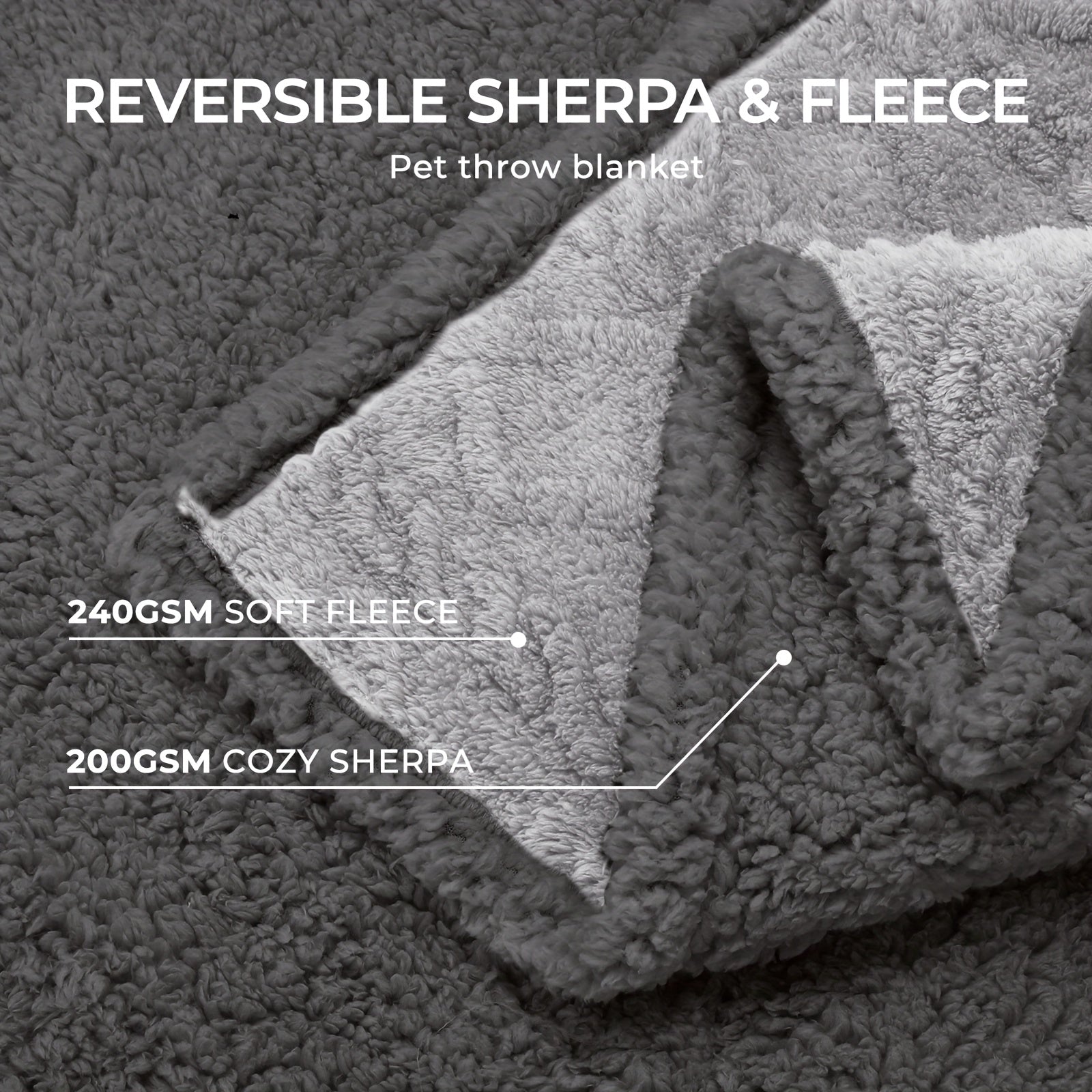 Liquid Pee Proof Pet Blanket With Reversible Sherpa Fleece - Revitalize Mind Body