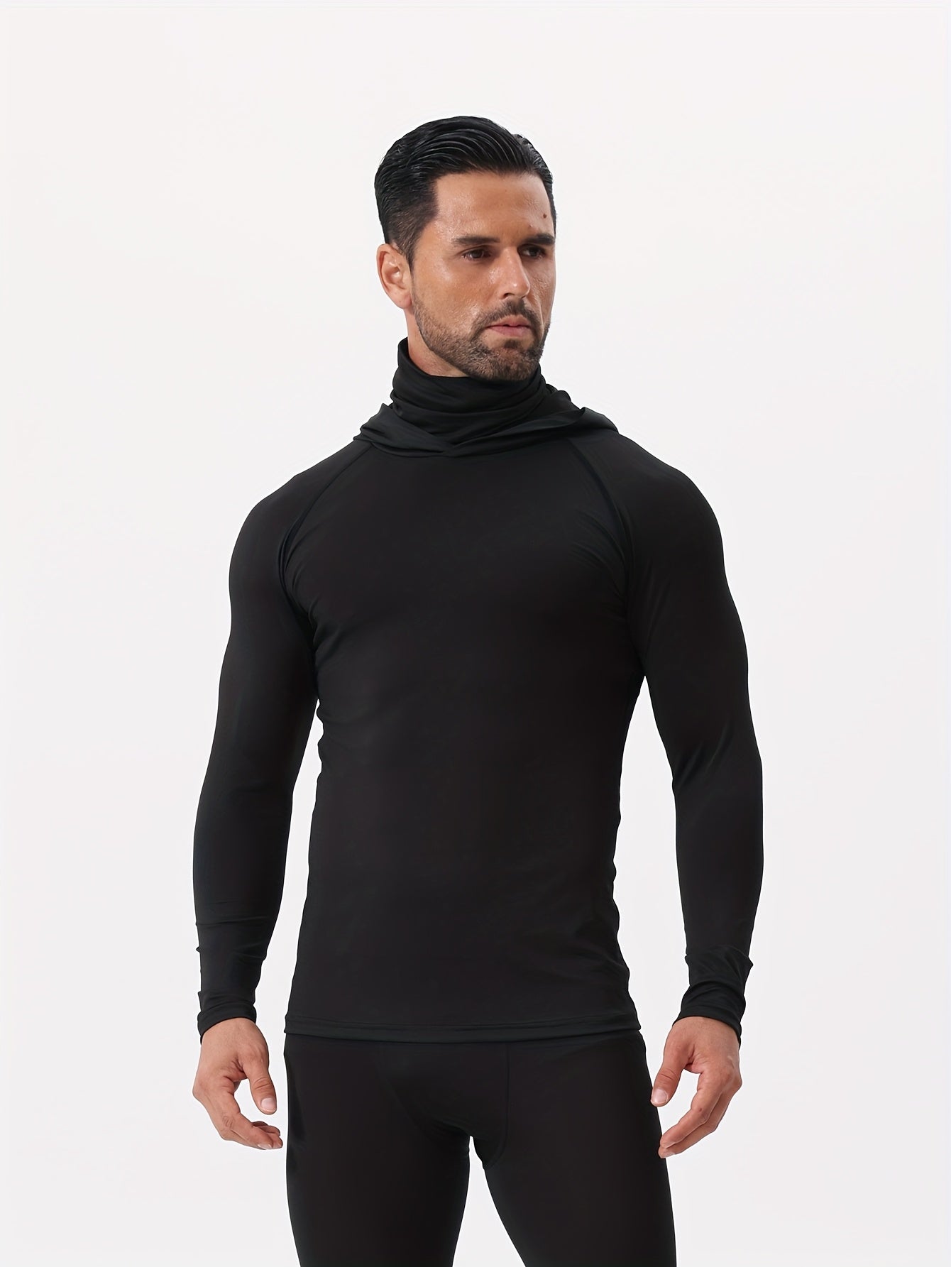 Moisture-Wicking Hooded Long-Sleeve Sportswear With Face Mask Set Of 3 - Revitalize Mind Body