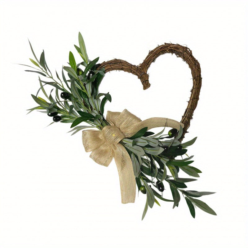 Rustic Heart Shaped Olive And Berry Garland Home Decor