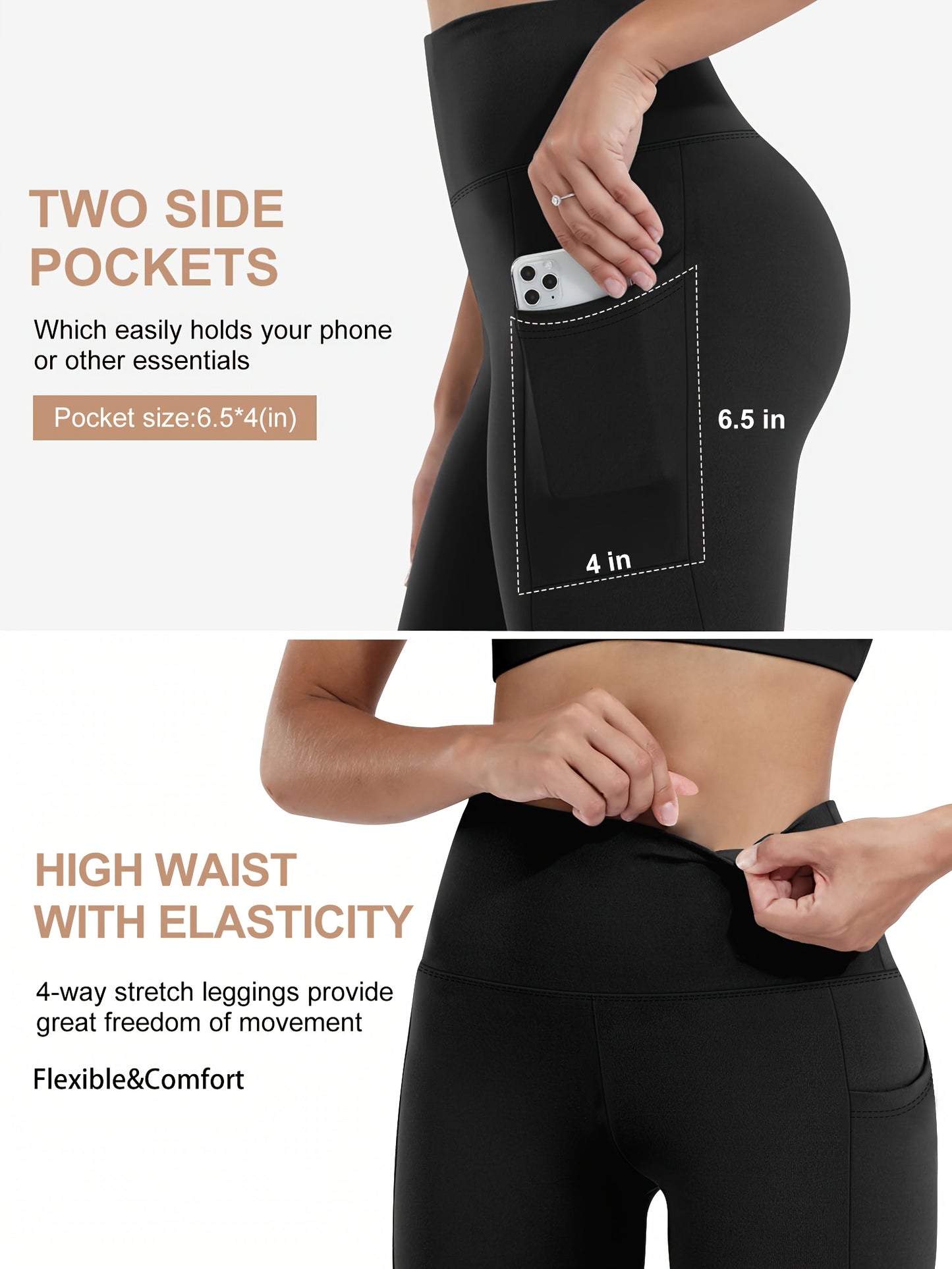 DEERLING High Waisted Cropped Stretchy Yoga Pants With Pockets - Revitalize Mind Body