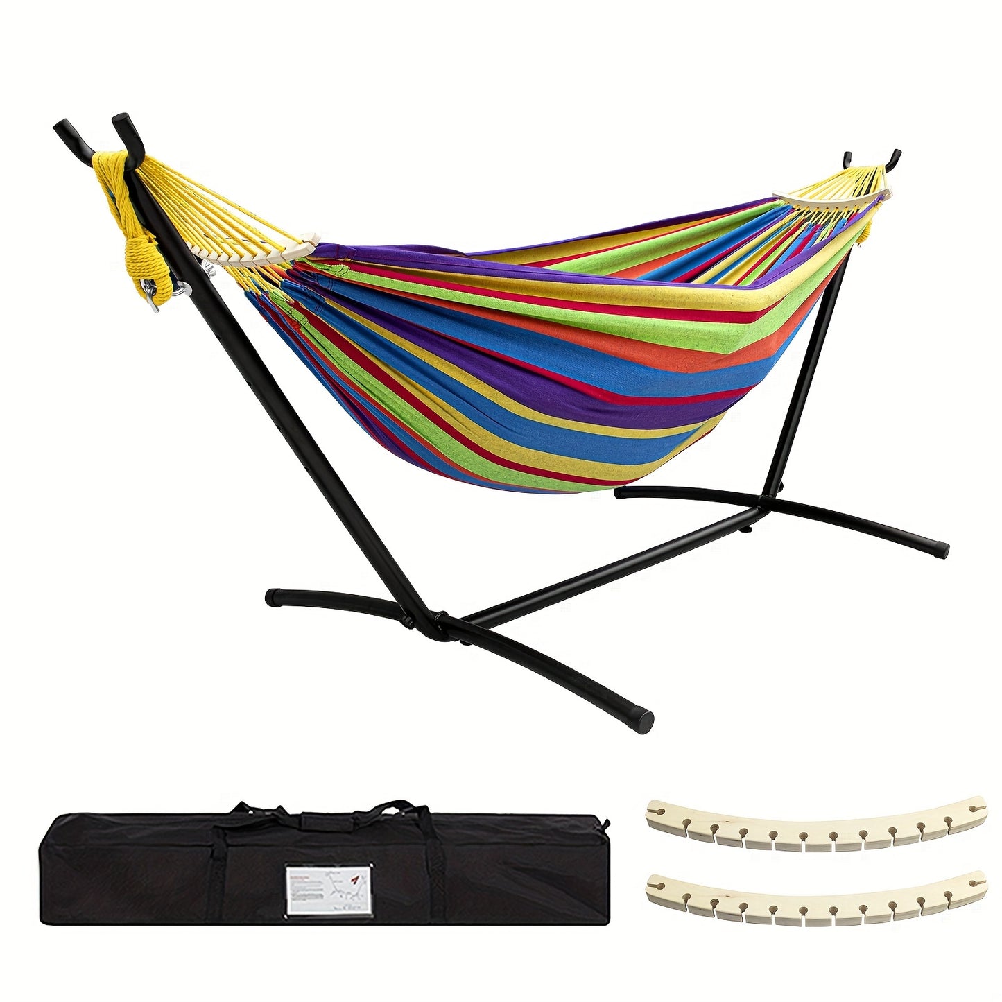 SZHLUX Heavy Duty 450lb Double Hammock With Steel Stand