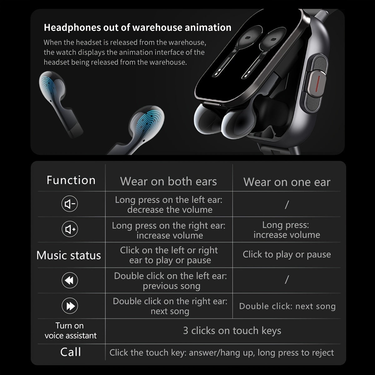 [2-in-1 GREENPORT Smartwatch] 2-in-1 GREENPORT Smartwatch & Headphones - HD Display, Wireless Calling, Sports Modes, Silicone Band, USB Charging - Revitalize Mind Body