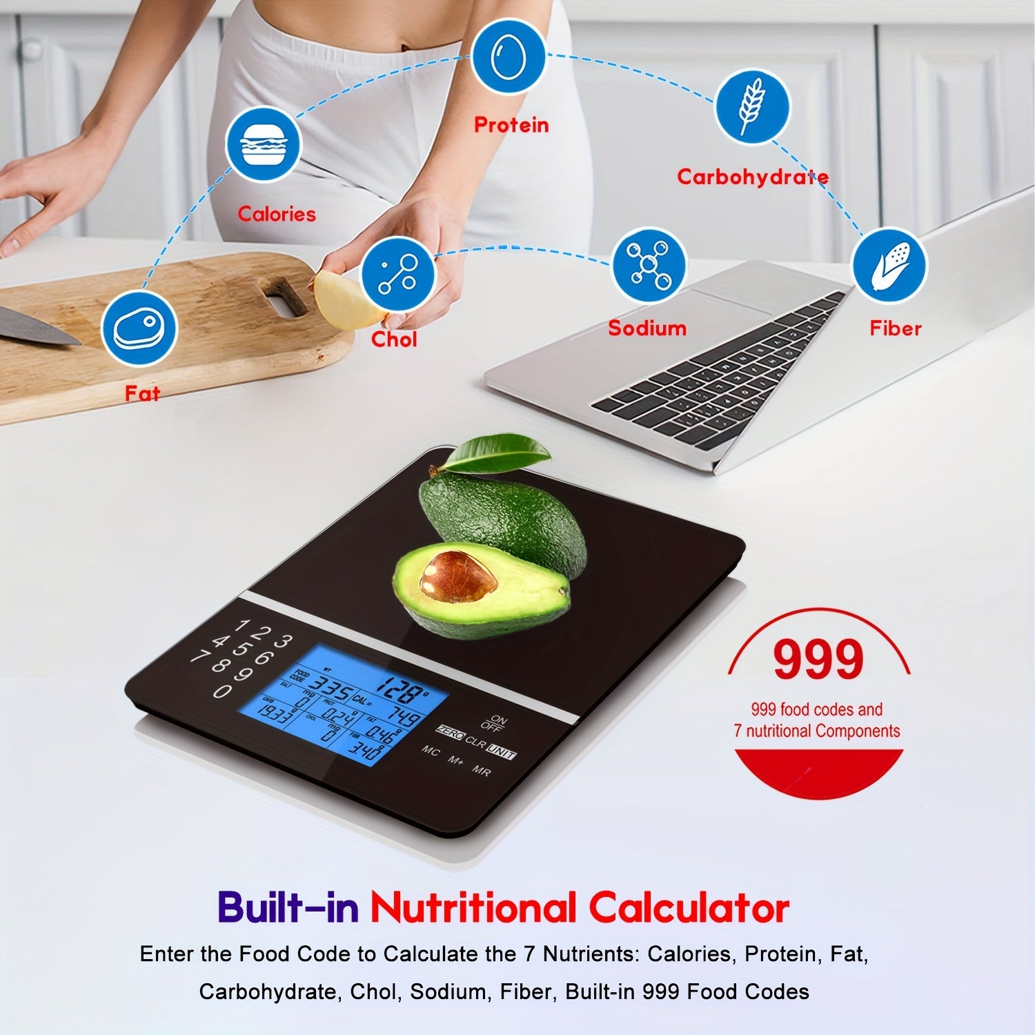 Ataller Digital Food Scale with Nutritional Calculator and Calorie Counter - Revitalize Mind Body