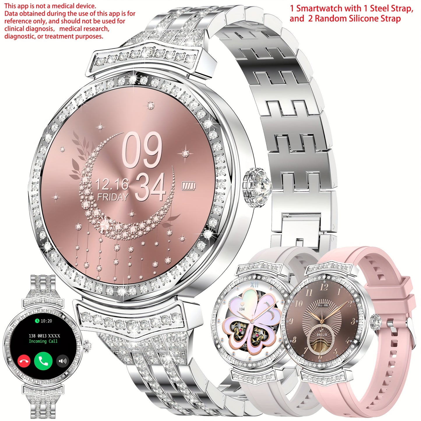1.32" AMOLED Smart Watch For Women, Answer/Make Calls, Smart Fitness Watch For Women - Call Integration, Wireless Call Smart Watch For Android And IPhone, Fitness Tracker, Sleep Monitoring, Step Caloric, Call Information Prom - Revitalize Mind Body