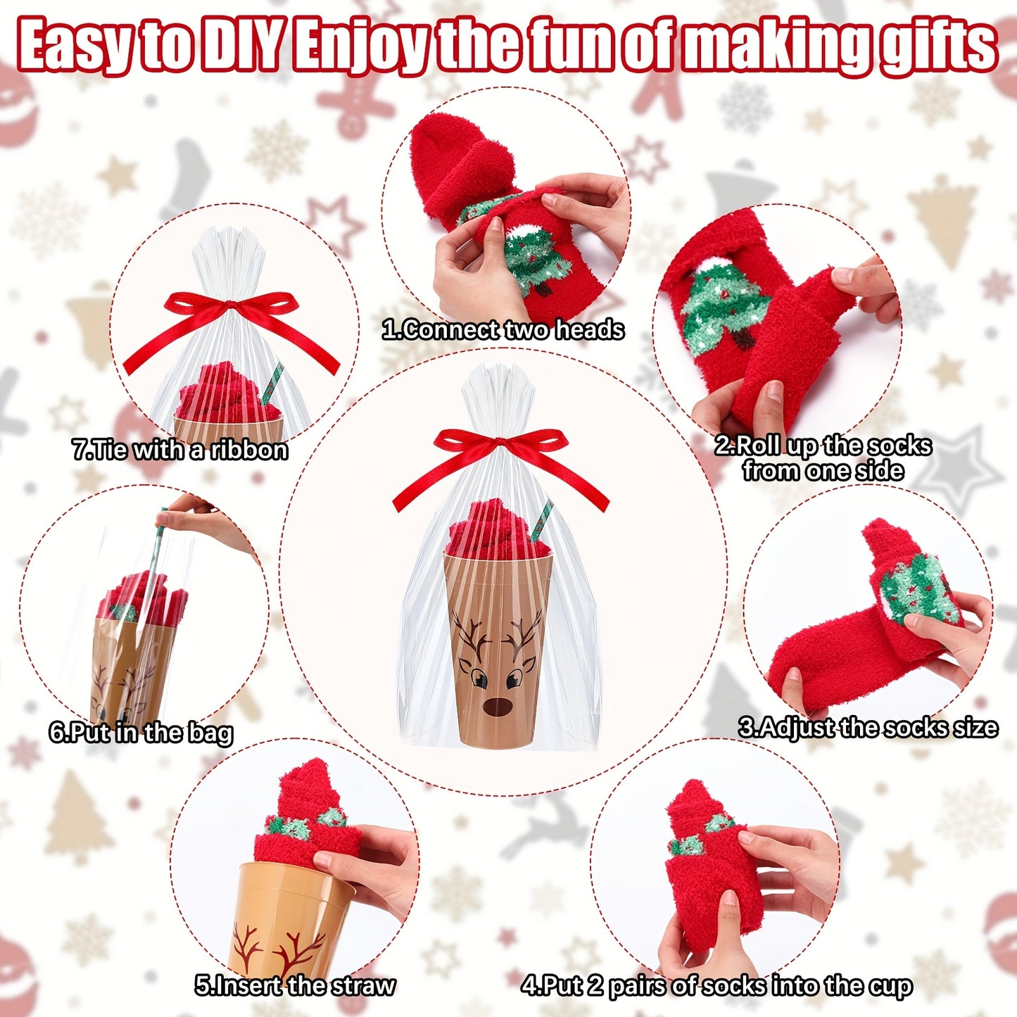 PATELAI Funny Christmas Fuzzy Socks For Women 10 Sets