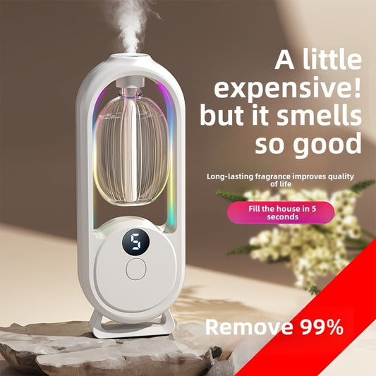 1pc Rechargeable Smart Aromatherapy Diffuser with Digital Display, Aromatherapy Humidifier,Cold Mist And Night Light - Great for Office, Bedroom, Bathroom, Includes 1 Or 3 Bottles of Essential Oils, Room Air Freshener - Revitalize Mind Body
