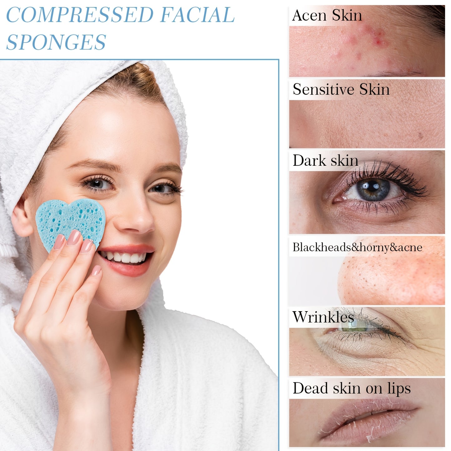 Outus Facial Sponges With Storage Container For Cleansing