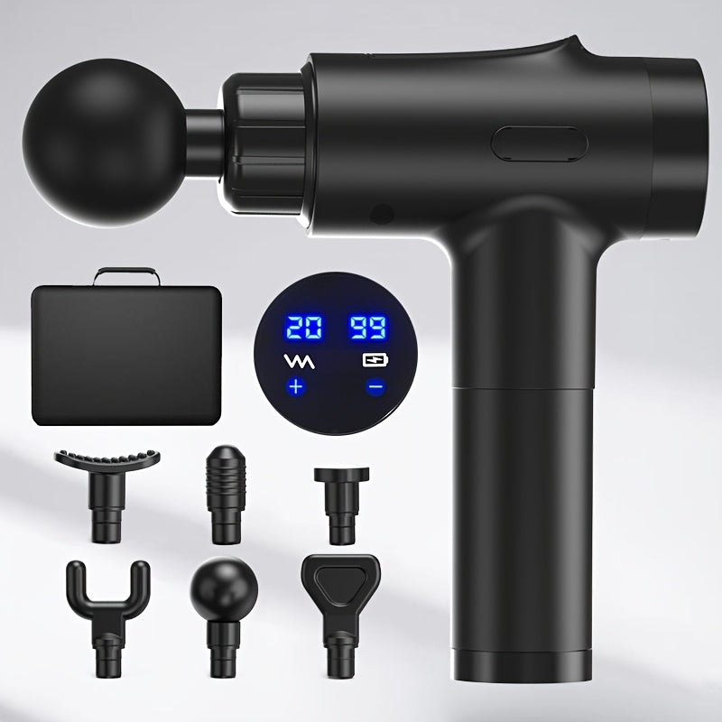 [Professional Fascia Gun] Professional Grade Fascia Gun, 6 Attachments, 20 Speeds, 1800mAh Battery | Low Noise, Multiple Intensity Options, Comfortable To Hold, Portable, 1 Storage Box, Suitable For Sports And Fitness, Ideal - Revitalize Mind Body