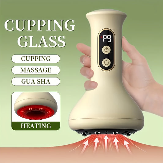 USB Rechargeable Electric Gua Sha And Cupping Device with 9 Adjustable Intensity Levels And a Heated Base, Featuring Sliding Steel Balls, Suitable for Home Massage on The Back, Arms, Legs, And Full Body Cupping Massage, an Id - Revitalize Mind Body