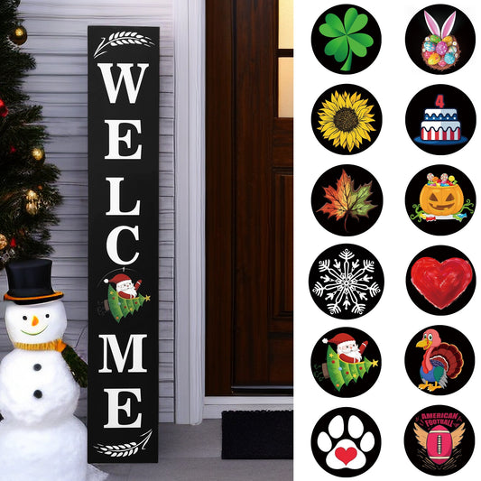 Christmas Porch Signs Wind Resistant Welcome Outdoor Decor