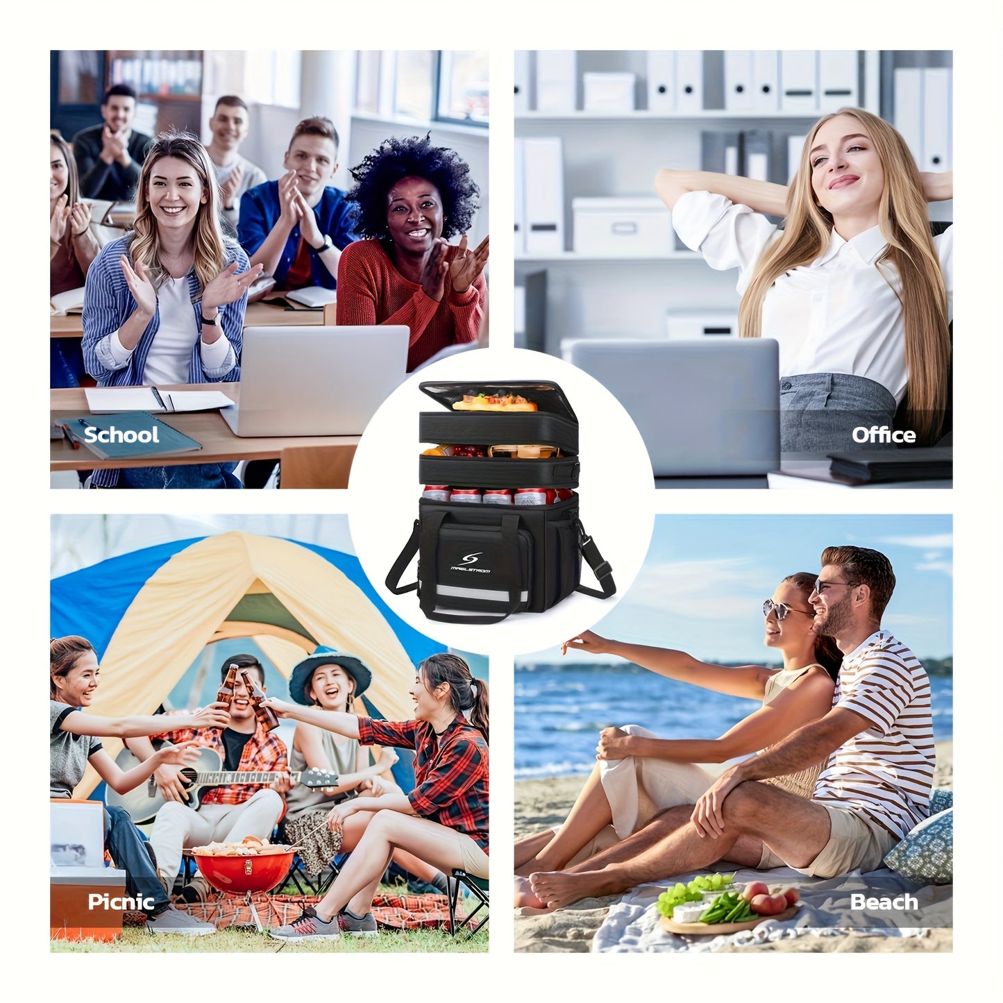 Insulated Leakproof Lunch Cooler Bag for Office and Picnics - Revitalize Mind Body