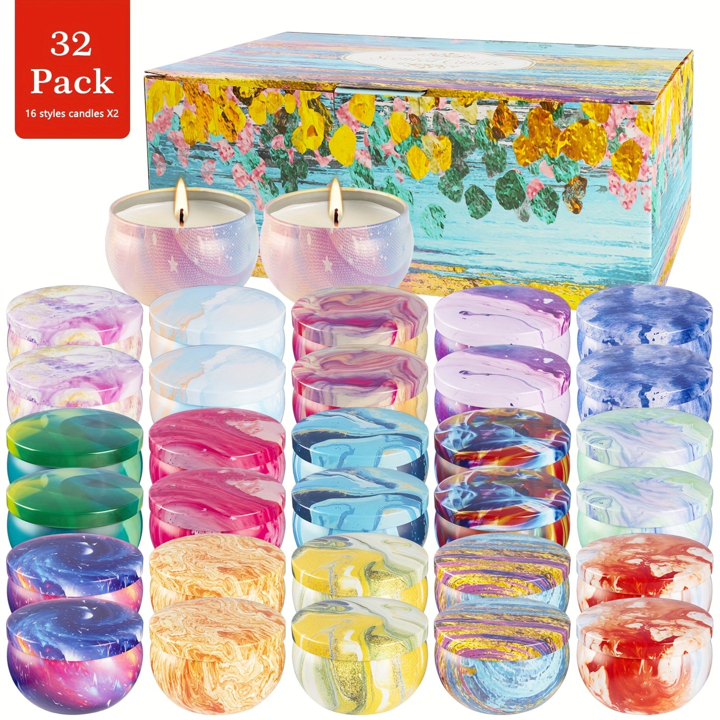 Natural Soy Wax Scented Candles With Landscape Aromatherapy