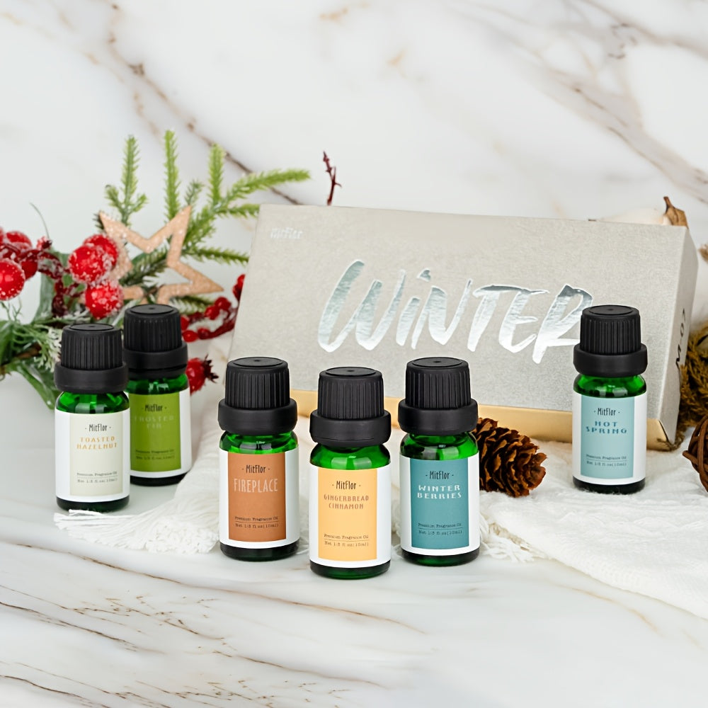 MITFLOR Winter Fragrance Oils Gift Set for Diffusers and Candles - Revitalize Mind Body