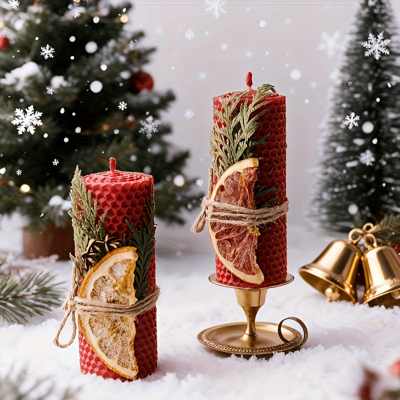 Beeswax Taper Candles Christmas Gift Box Eight Candles