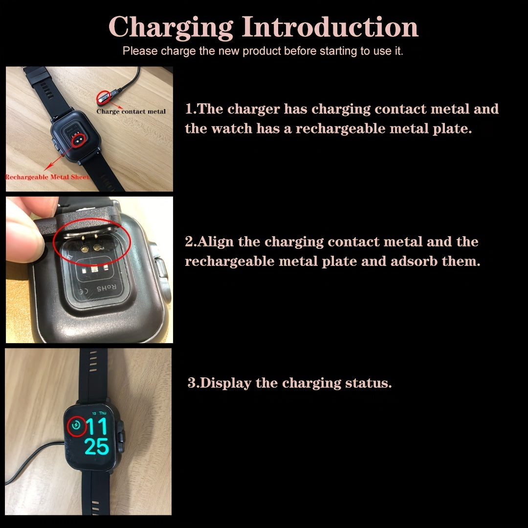 [2-in-1 GREENPORT Smartwatch] 2-in-1 GREENPORT Smartwatch & Headphones - HD Display, Wireless Calling, Sports Modes, Silicone Band, USB Charging - Revitalize Mind Body