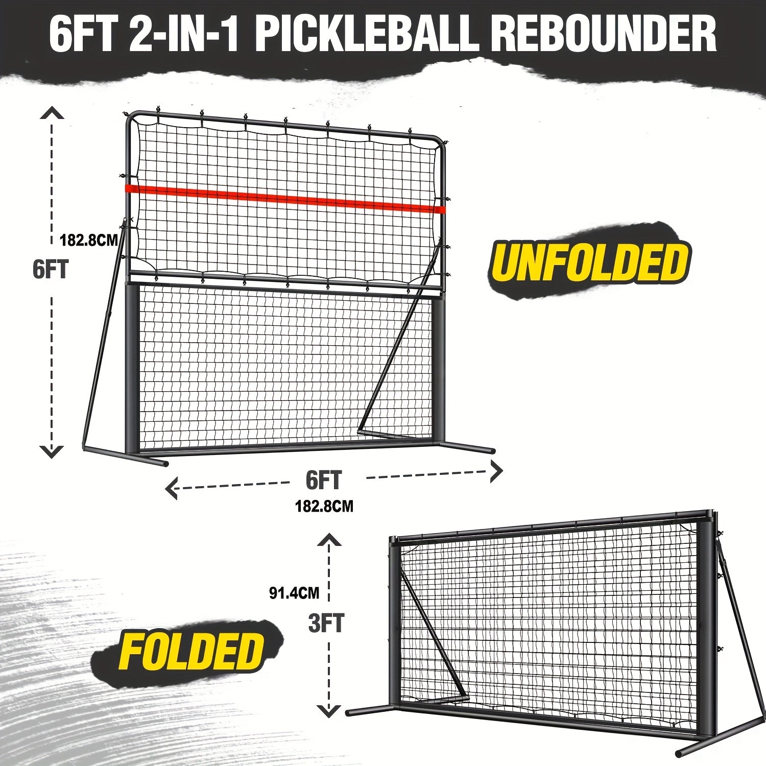 FITPLAY Adjustable Angle Pickleball Rebound Net 2 In 1 Trainer - Revitalize Mind Body