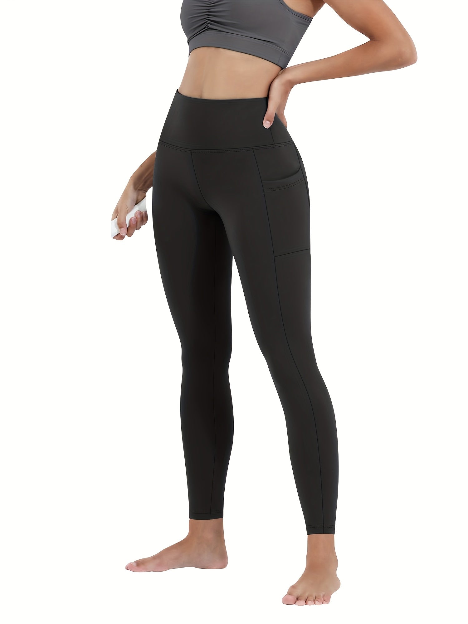 DEERLING High Waisted Cropped Stretchy Yoga Pants With Pockets - Revitalize Mind Body