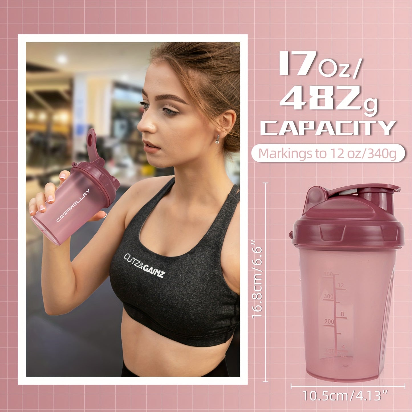 Protein Shaker Cup BPA Free Leak Proof Mixing Ball - Revitalize Mind Body