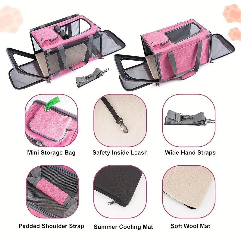 Airline Approved Soft Sided Cat and Dog Carrier Durable Travel
