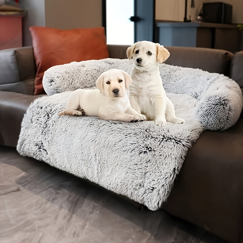 Fluffy Plush Calming Dog Bed With Washable Removable Cover