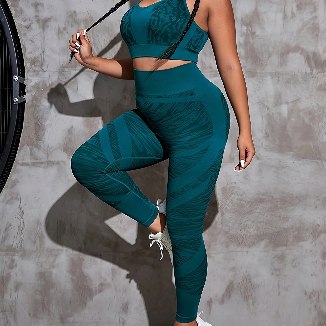 Elegant Nylon Seamless High-Waist Yoga Running Set Sports Bra - Revitalize Mind Body
