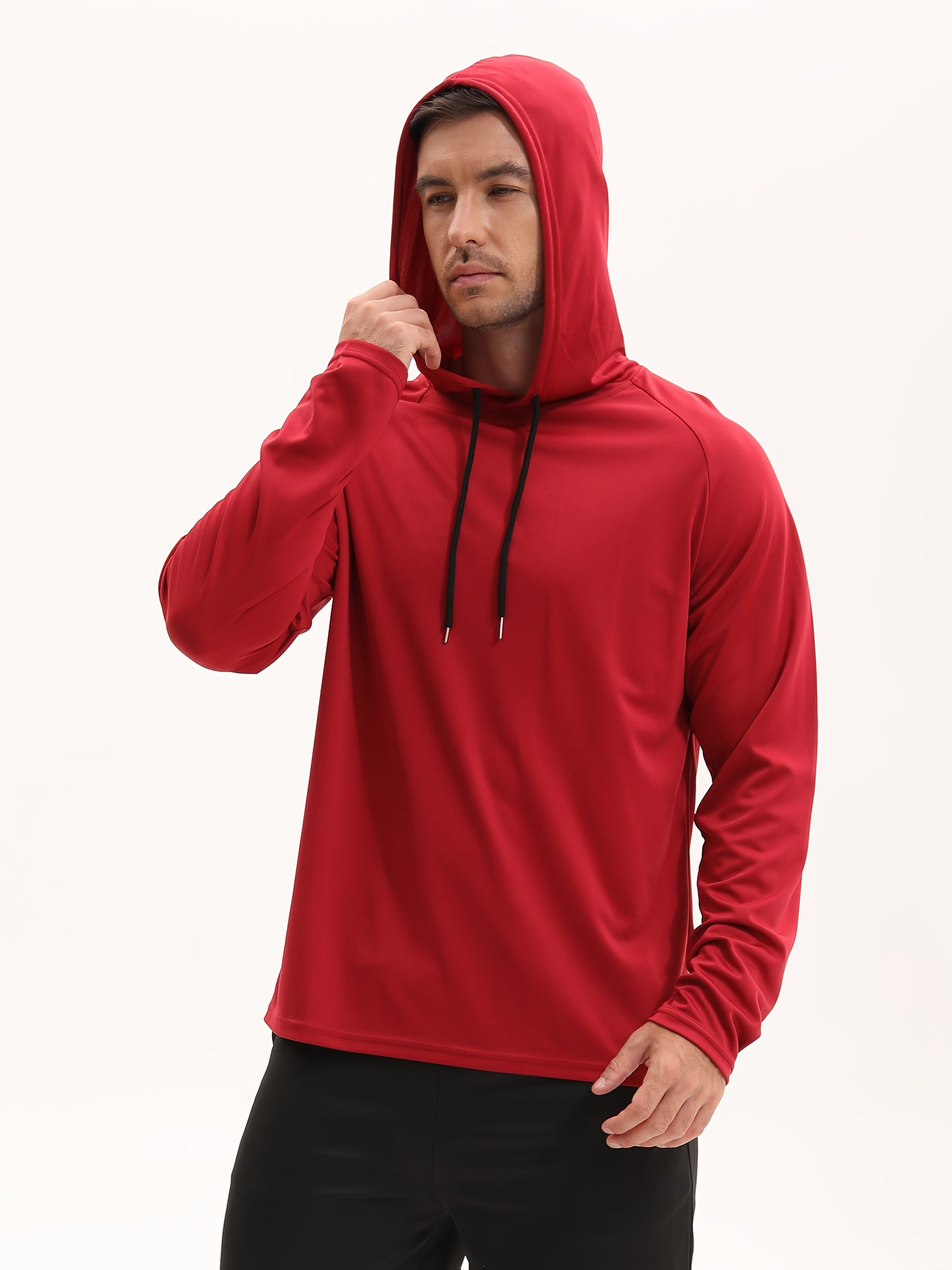 OYGSIEG Men's Hooded Long Sleeve Sports Top for Fitness
