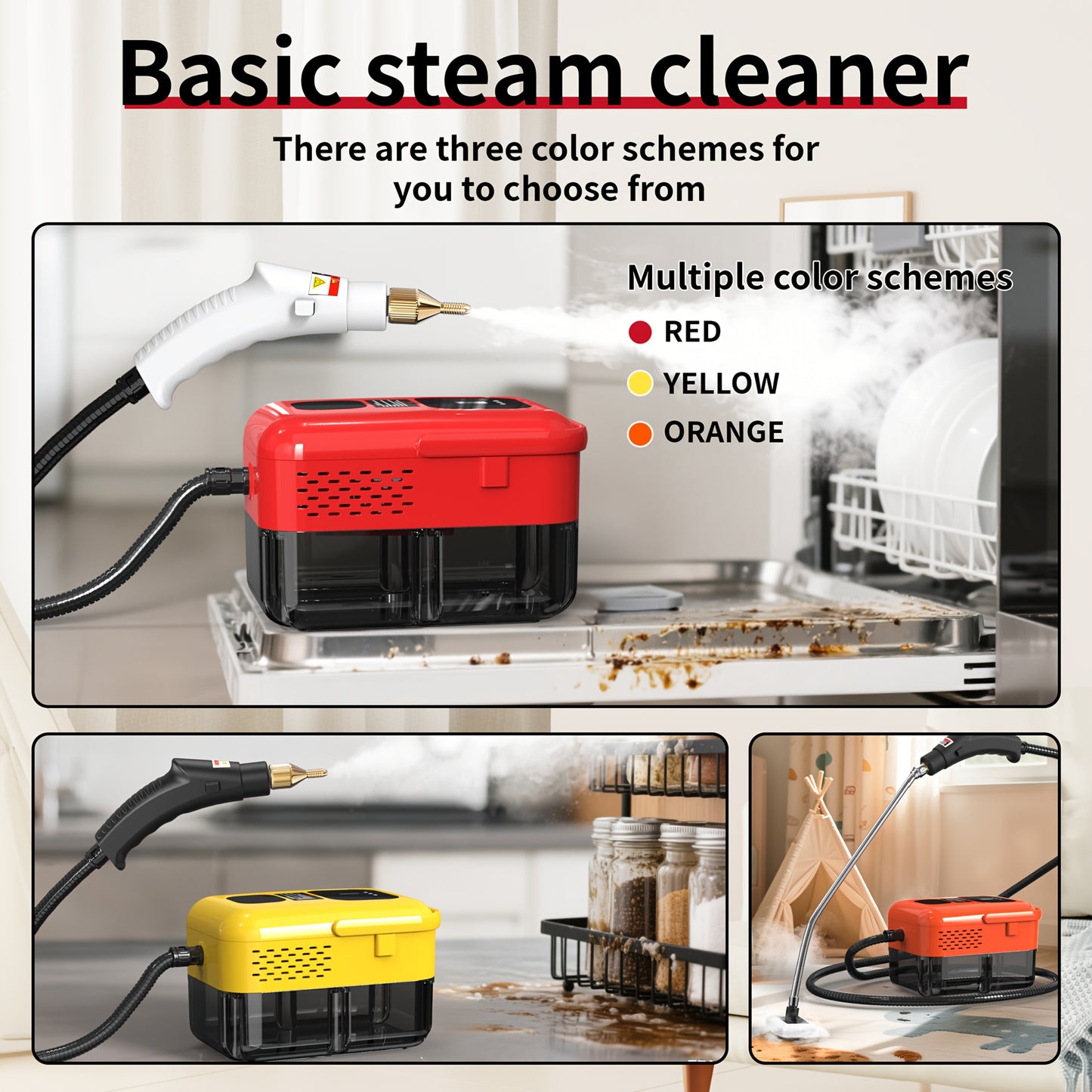 KinetiHome High Pressure Steam Cleaner Handheld for Home Use