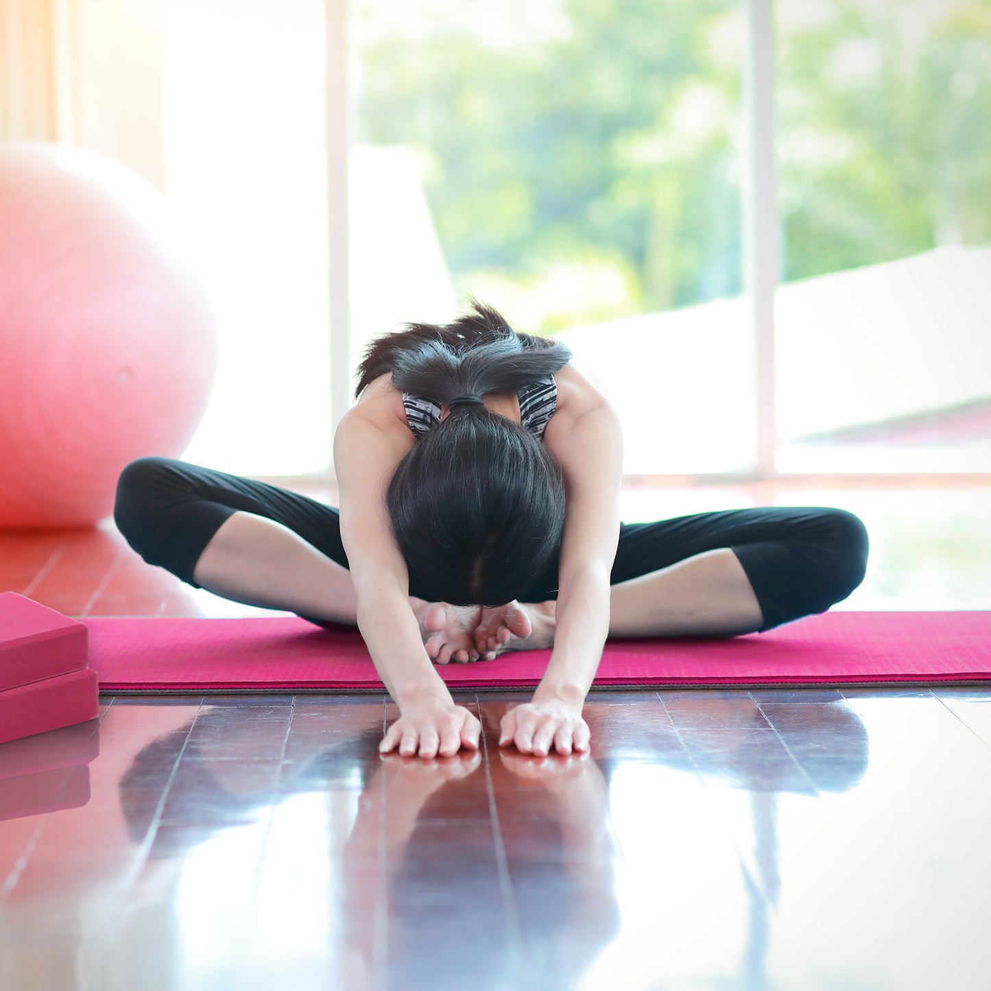 BalanceFrom 7 Piece Yoga Set With Mat Blocks Knee Pad