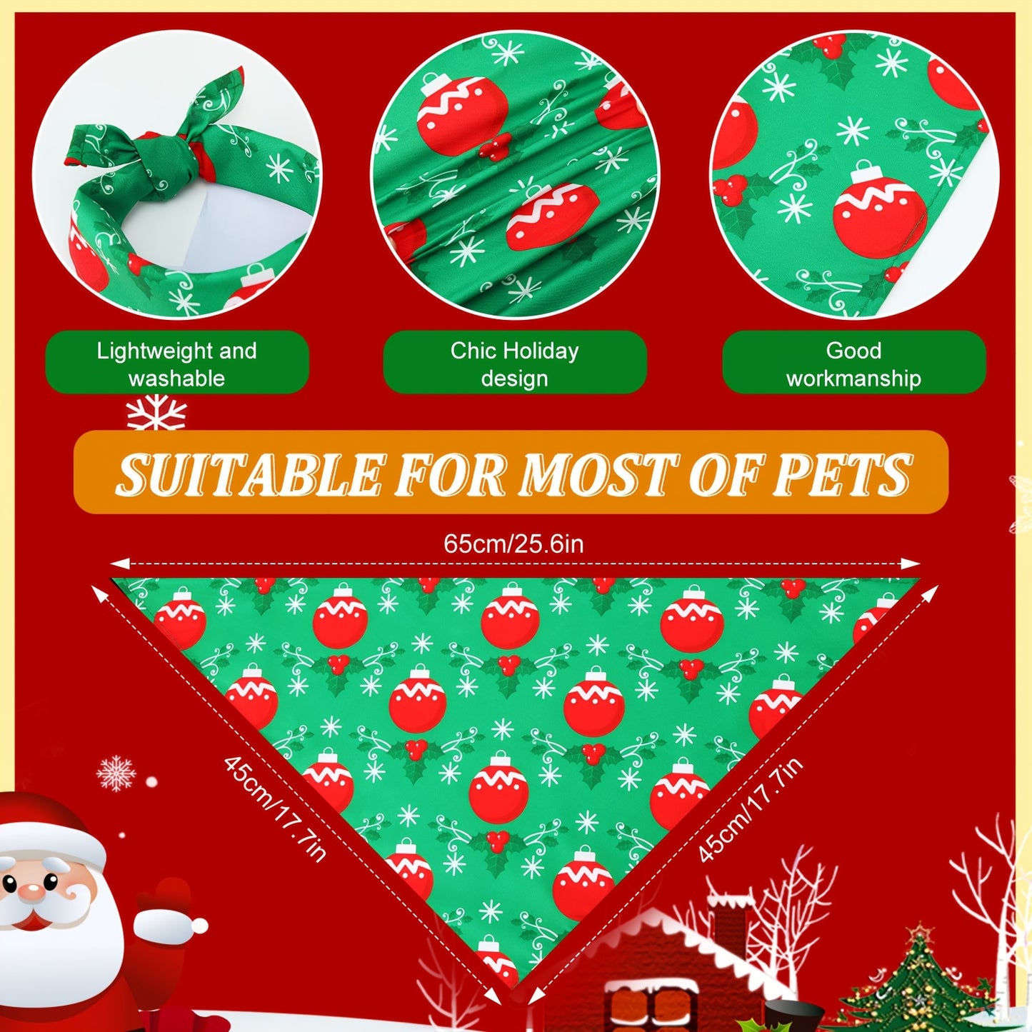 OUTUS Christmas Dog Bandanas 50pcs Gift Set For Dogs
