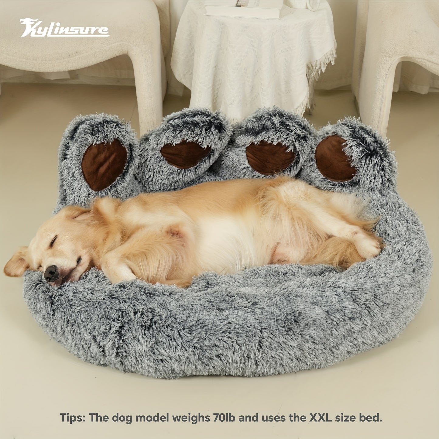 KYLINSURE Bear Paw Shaped Dog Bed And Cat Bed Plush