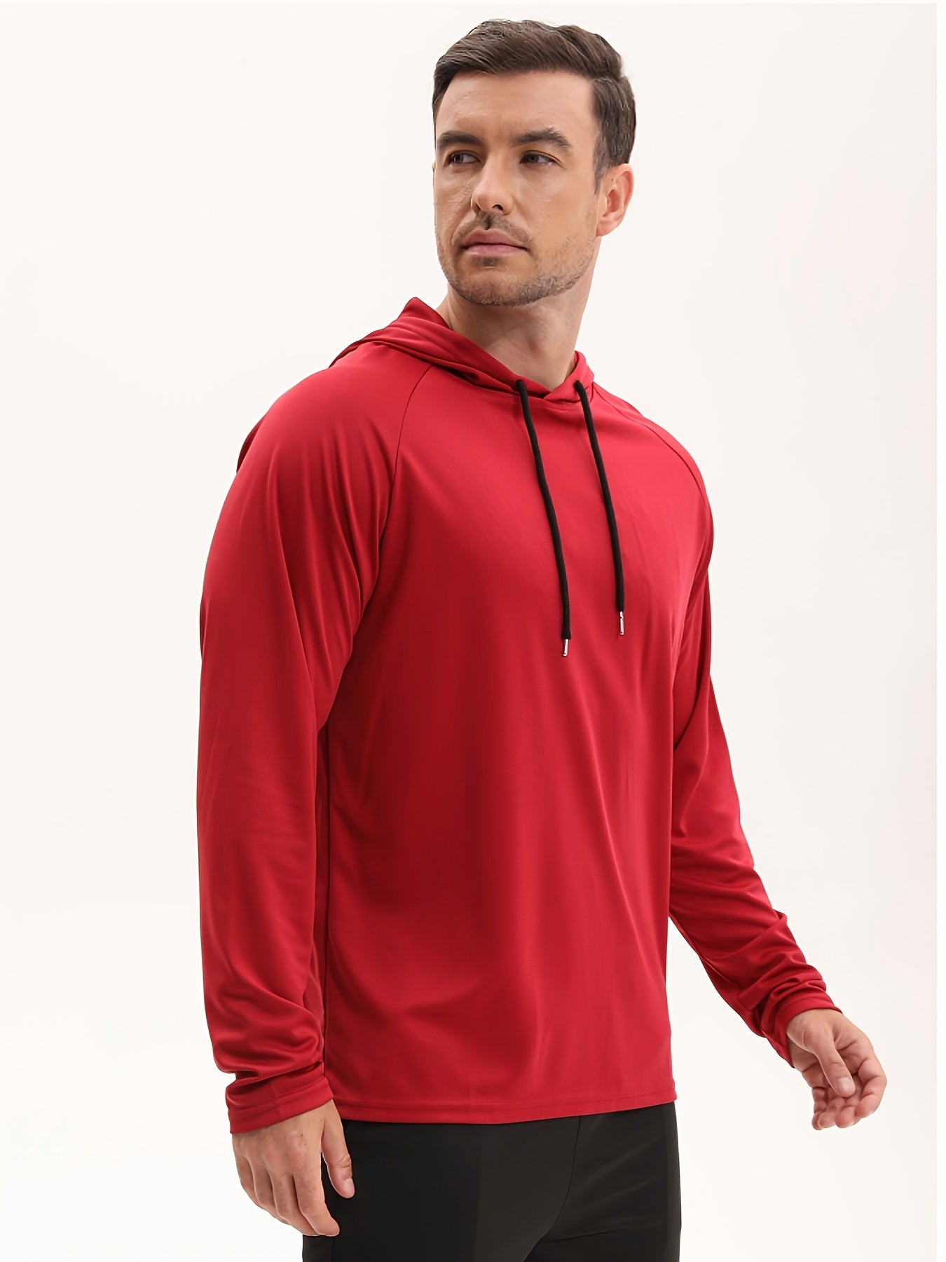 OYGSIEG Men's Hooded Long Sleeve Sports Top for Fitness