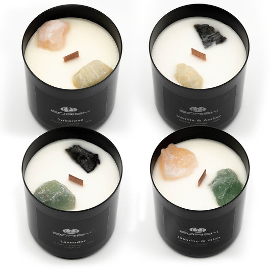 E EORISH 8pc Scented Crystal Candles Gift Set With Pads