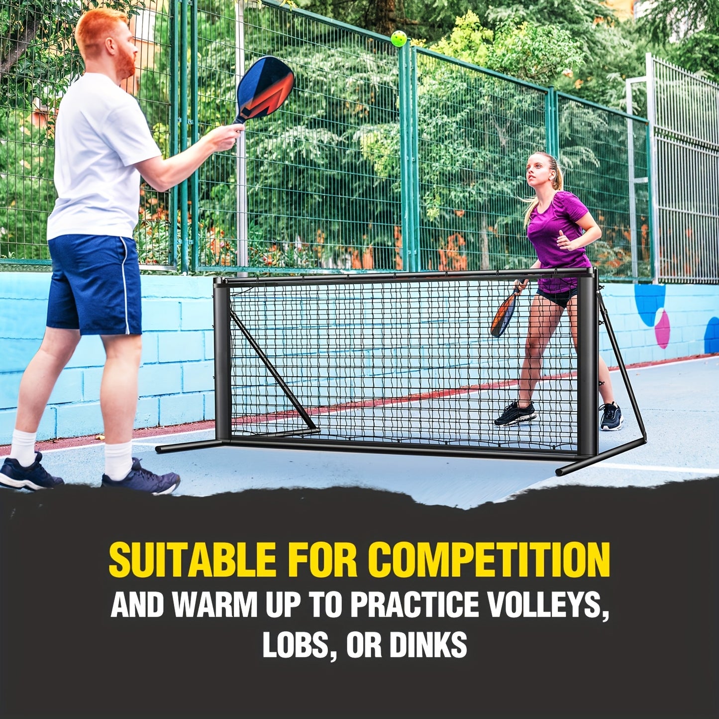 FITPLAY Adjustable Angle Pickleball Rebound Net 2 In 1 Trainer - Revitalize Mind Body
