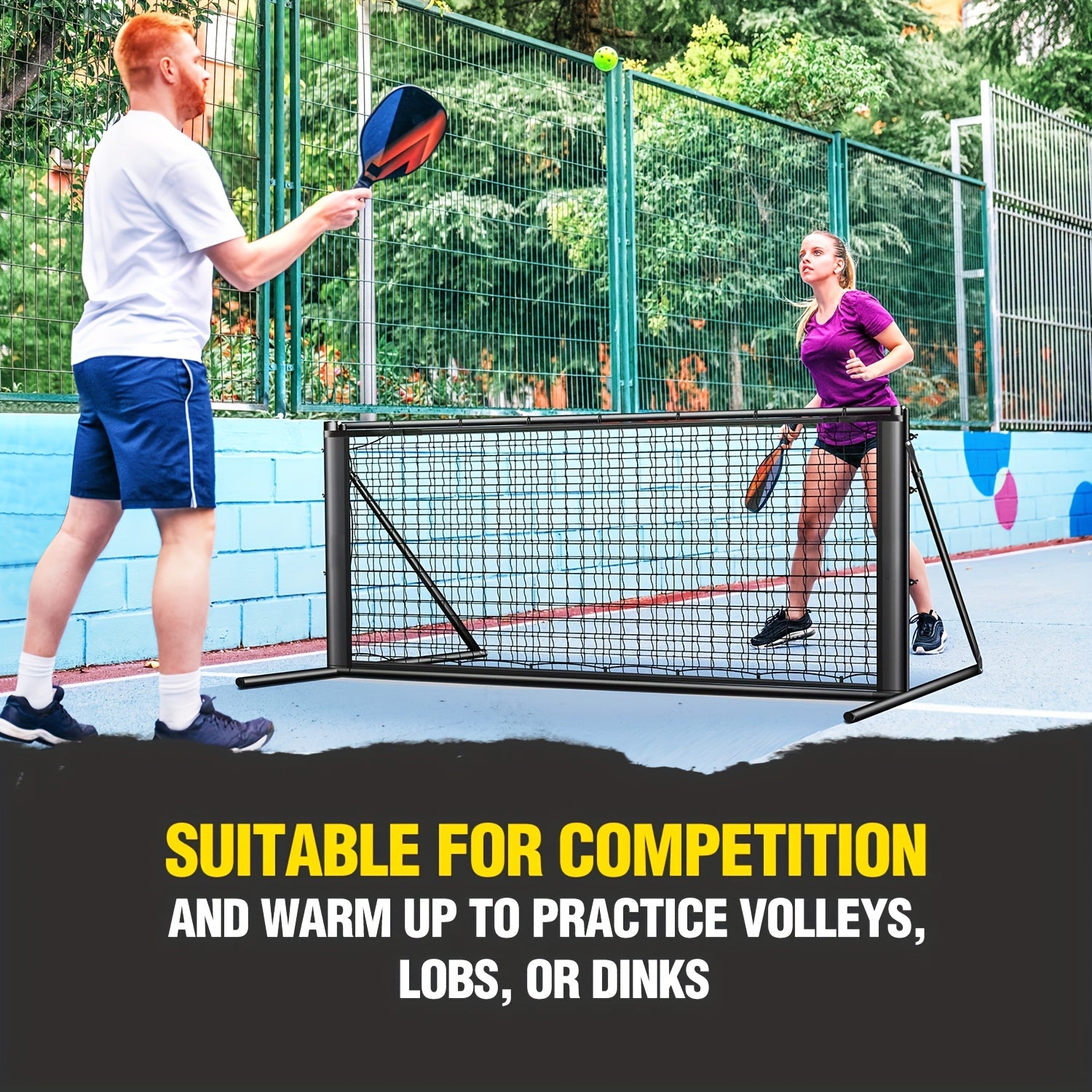 FITPLAY Adjustable Angle Pickleball Rebound Net 2 In 1 Trainer - Revitalize Mind Body