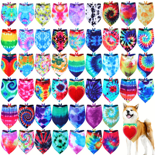 Tie Dye Dog Bandanas Bulk for Pet Grooming and Parties