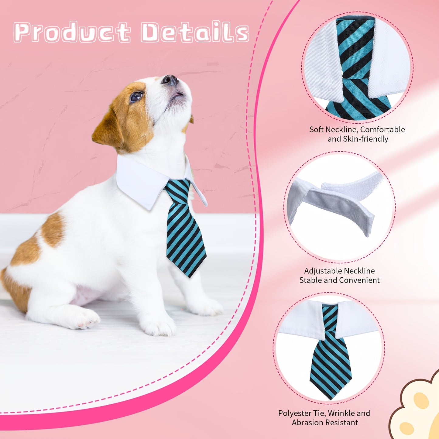 OUTUSBreed 8pcs Pet Costume Set Cat Glasses Tuxedo Necktie