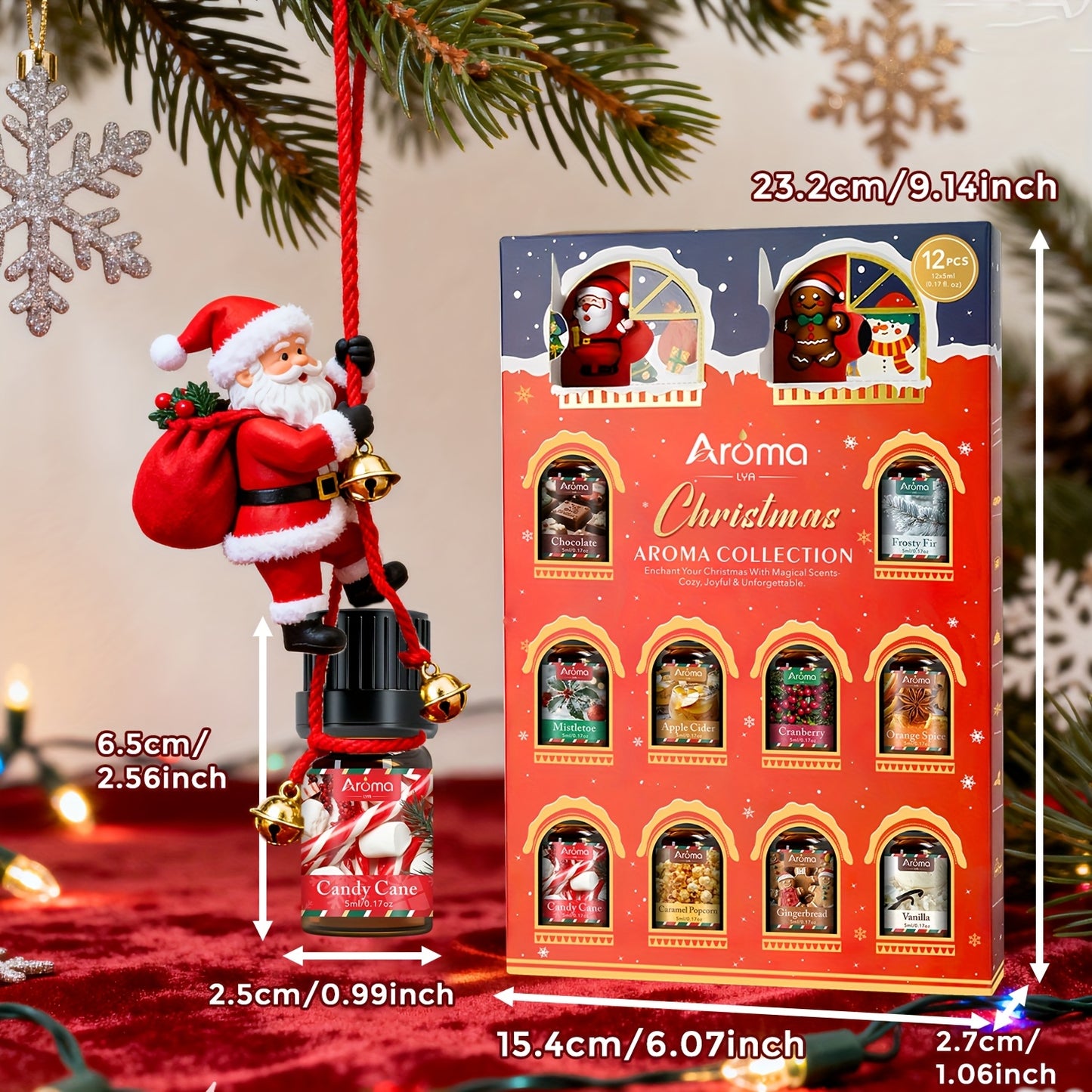 Christmas Essential Oil Set Peppermint Gingerbread Cinnamon Cedarwood