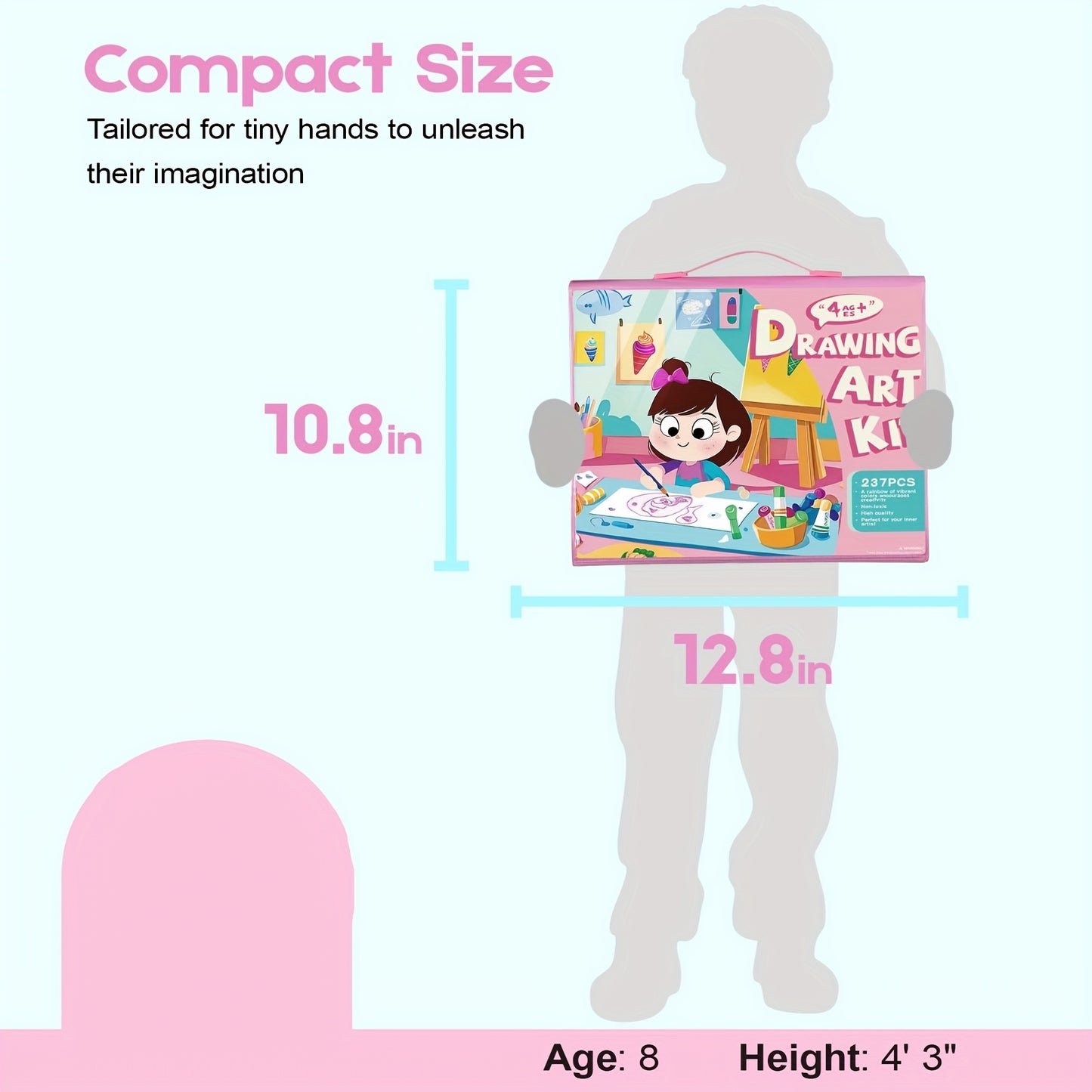 PASAMIC 237Pcs Kids Art Set With Double Sided Easel