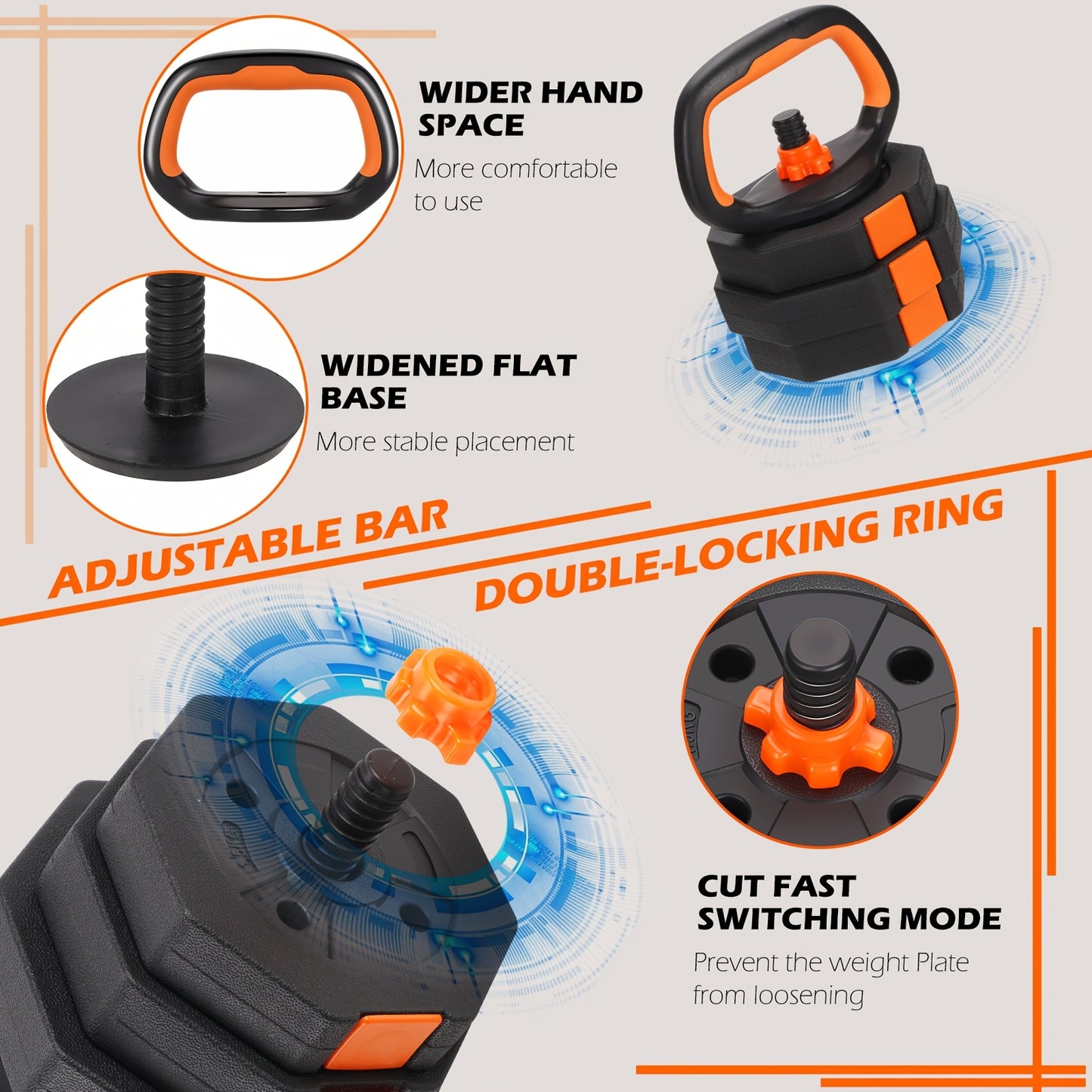 Fixtech Adjustable Weights Dumbbells Set For Home Fitness
