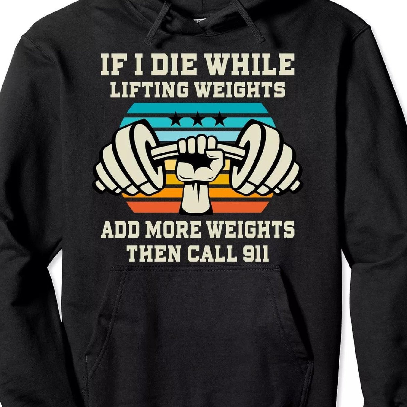 Gym Workout Apparel| Men's Humorous "If I Die While Lifting Weights" Graphic Hoodie - Soft Polyester, Breathable Knit with Kangaroo Pocket, Regular Fit, Black | Perfect for Gym, Casual Streetwear & Workouts, Gym Accessories - Revitalize Mind Body