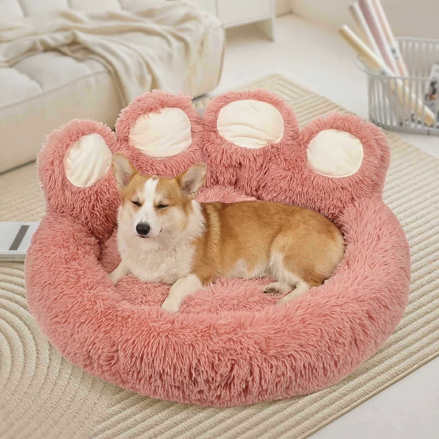 KYLINSURE Bear Paw Shaped Dog Bed And Cat Bed Plush
