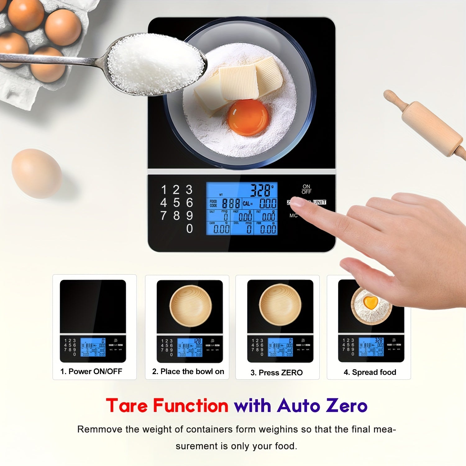 Ataller Digital Food Scale with Nutritional Calculator and Calorie Counter - Revitalize Mind Body