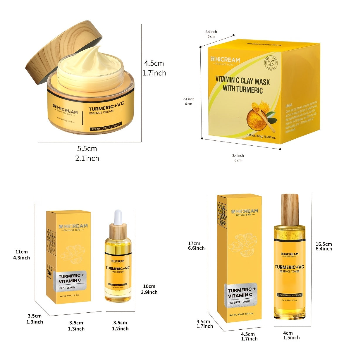 MASKISSE Vitamin C Turmeric 4Piece Skin Care Set Hydrating - Revitalize Mind Body