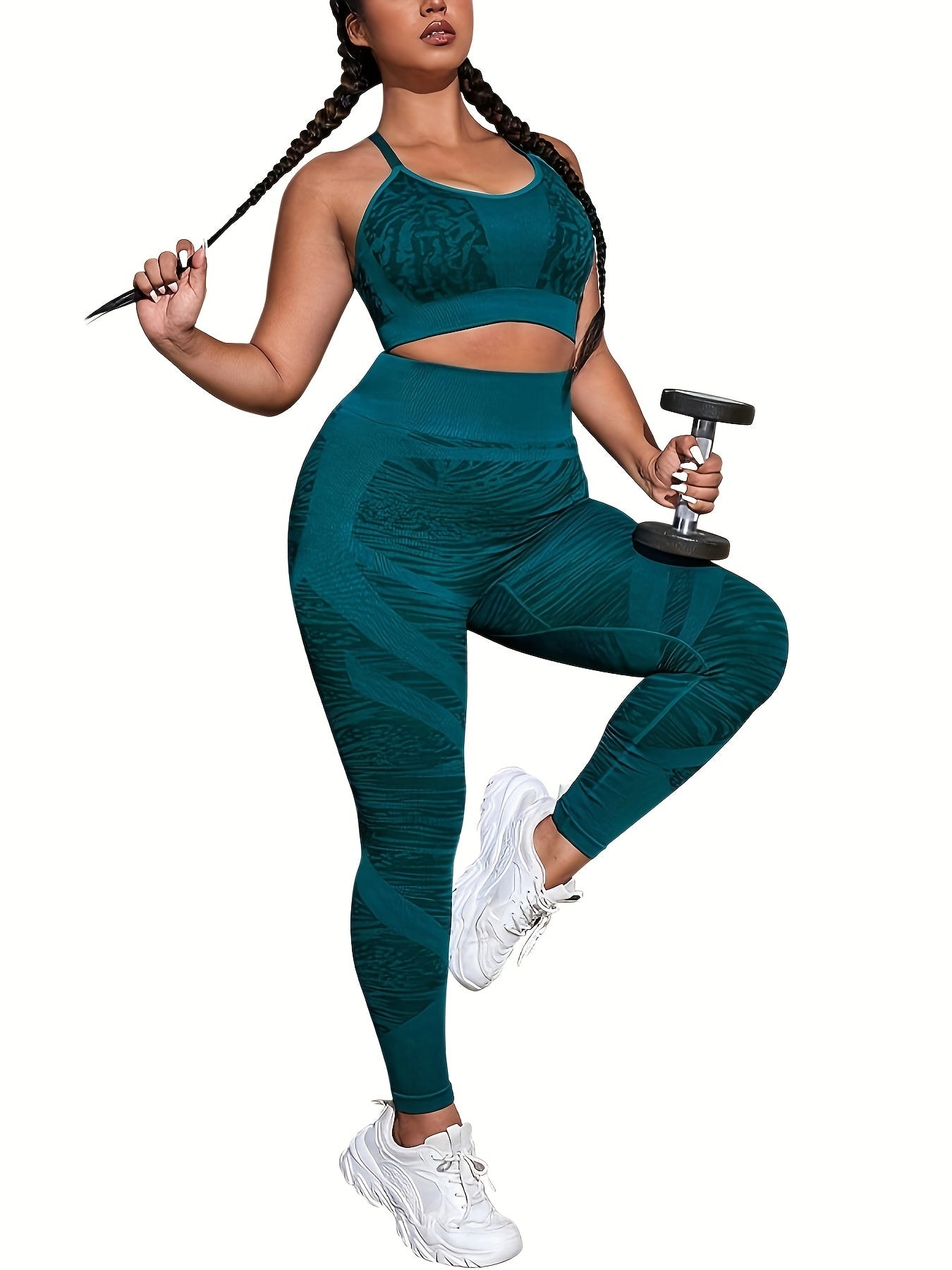 Elegant Nylon Seamless High-Waist Yoga Running Set Sports Bra - Revitalize Mind Body