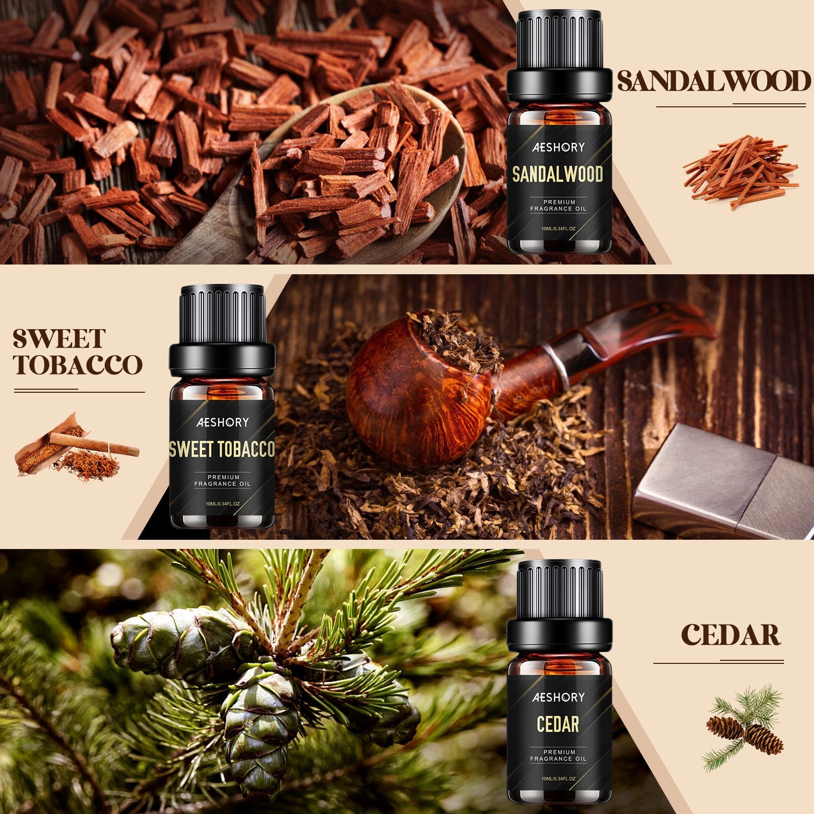 Gentlemen's Essential Oils Set for Candle and Diffuser Use - Revitalize Mind Body