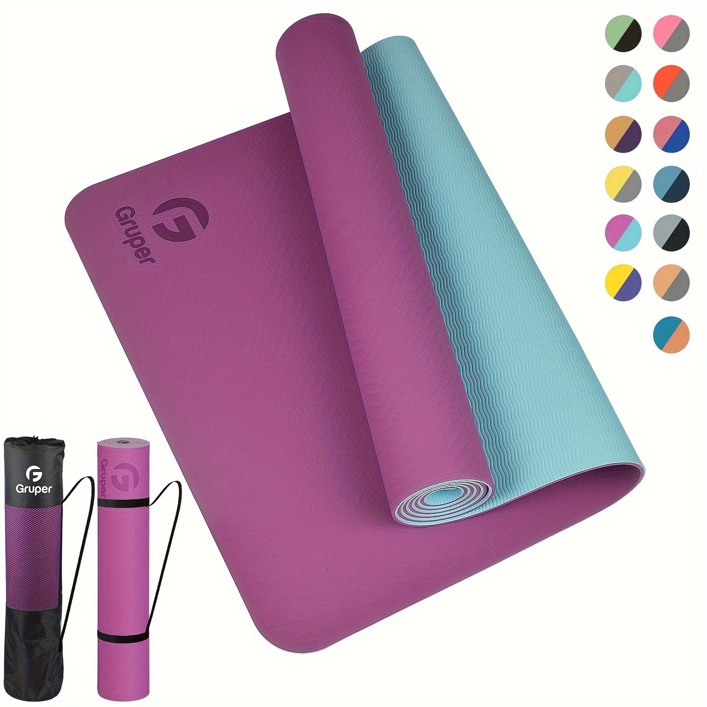 TPE Non Slip Yoga Mat For Yoga Pilates Floor Exercises