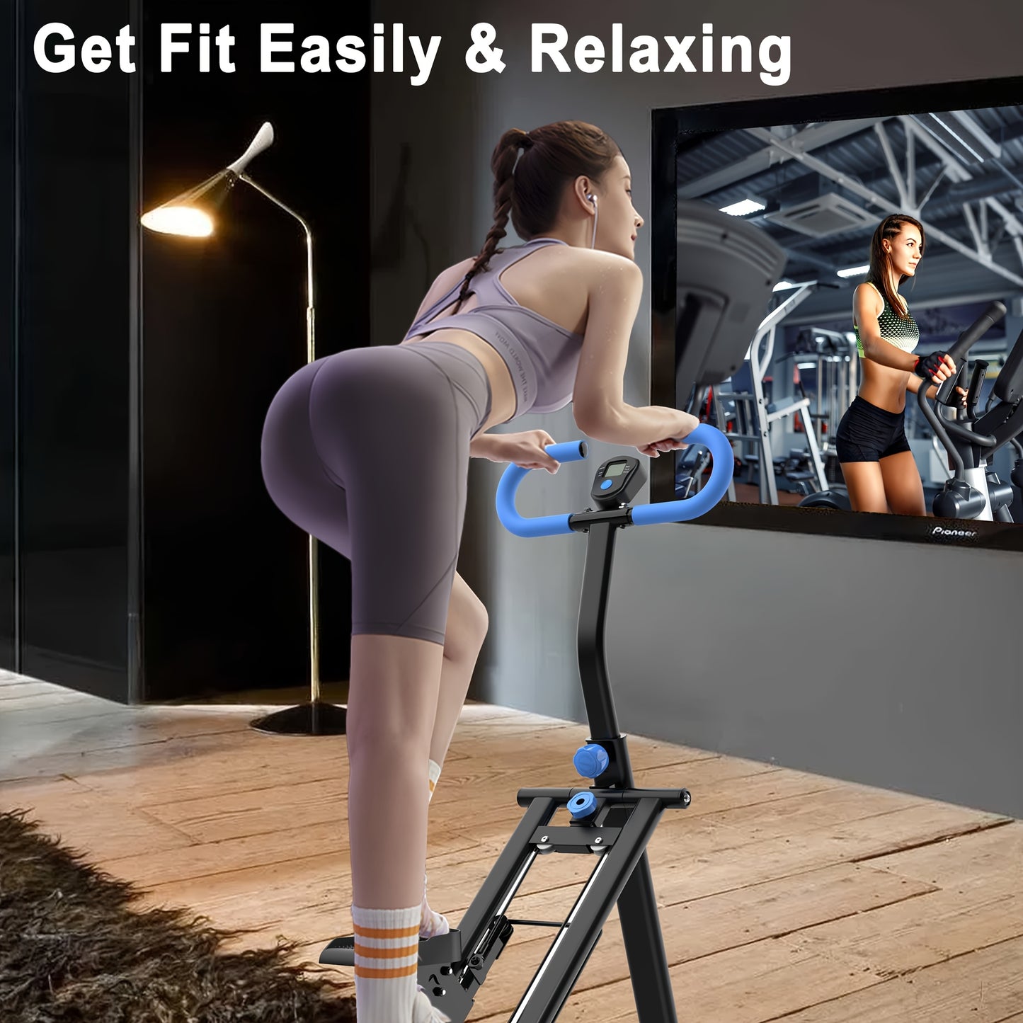 Compact Folding Vertical Climber Machine - Stair Stepper For Home Gym Exercise - Adjustable Handlebar & Pedals, Extended Step Range For Full-Body Workout - Revitalize Mind Body