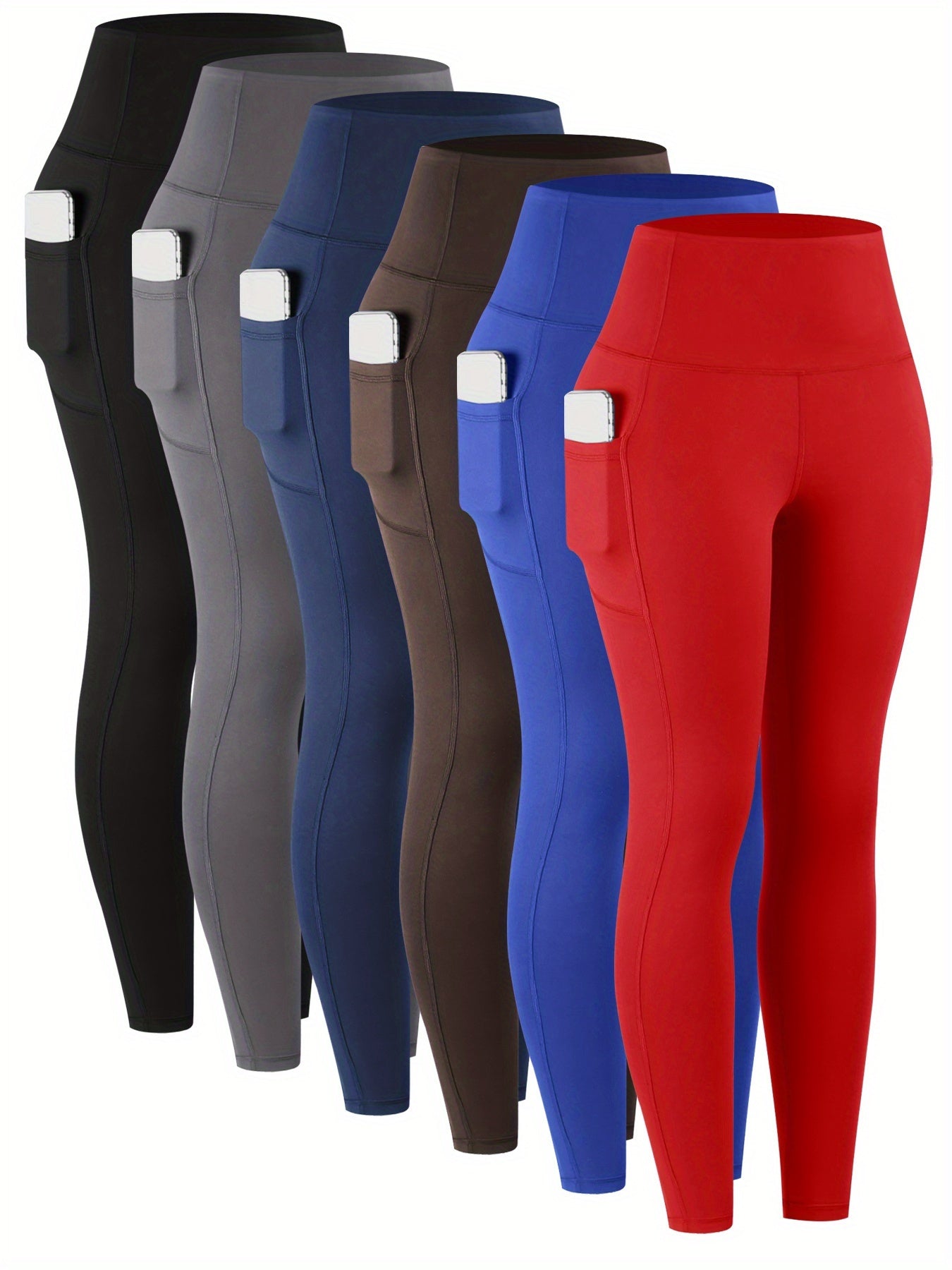 LINOZO High Waist Pocket Leggings for Women Everyday Yoga